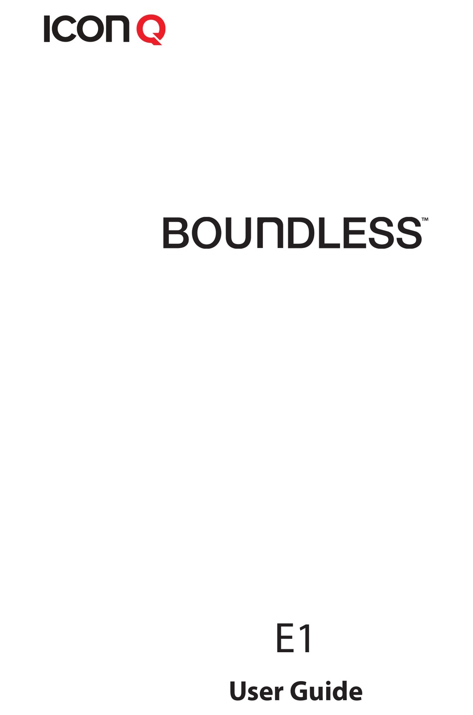ICON Q BOUNDLESS E1 USER MANUAL Pdf Download ManualsLib