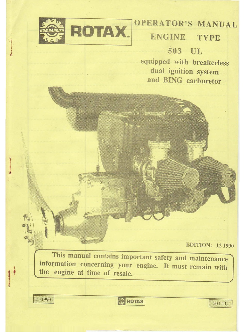 ROTAX 503 UL OPERATOR'S MANUAL Pdf Download | ManualsLib