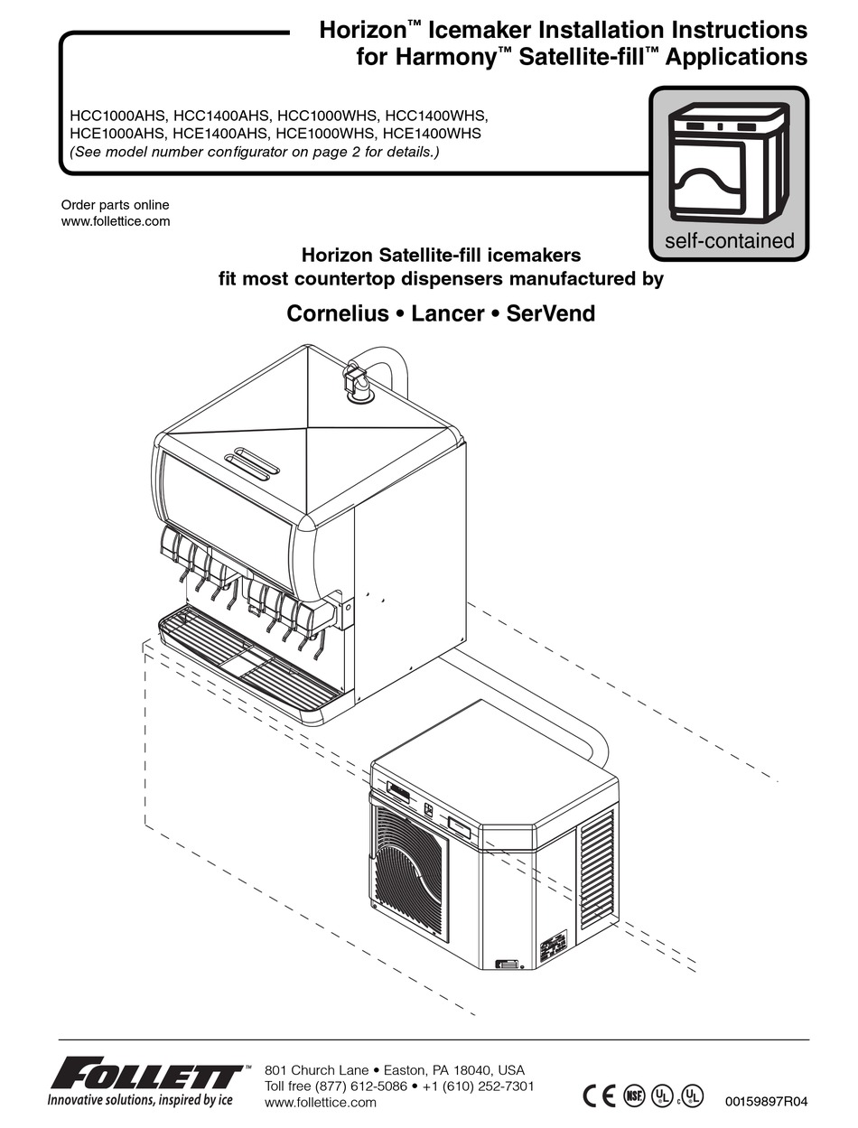 FOLLETT HCC1000AHS INSTALLATION INSTRUCTIONS MANUAL Pdf Download