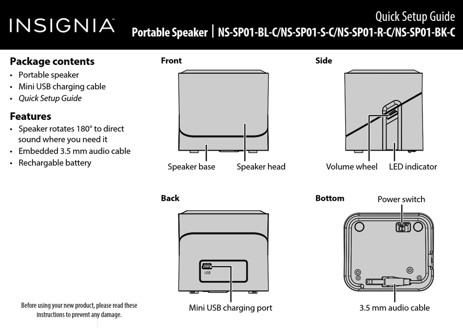 INSIGNIA NS SP BL C QUICK SETUP MANUAL Pdf Download ManualsLib