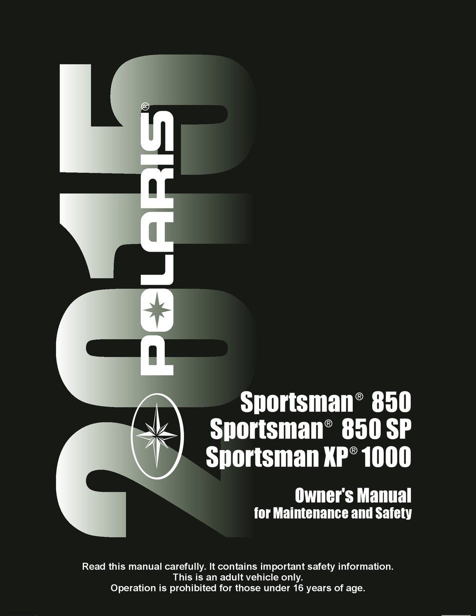 Polaris Sportsman 850sp Owner S Manual Pdf Download Manualslib