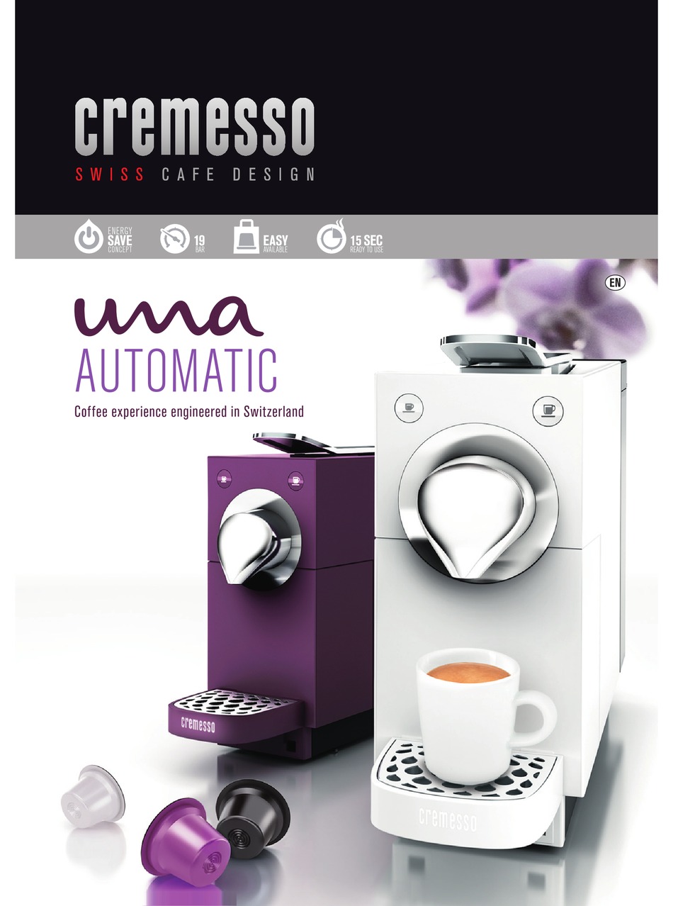 Cremesso Una Automatic Manual Pdf Download Manualslib