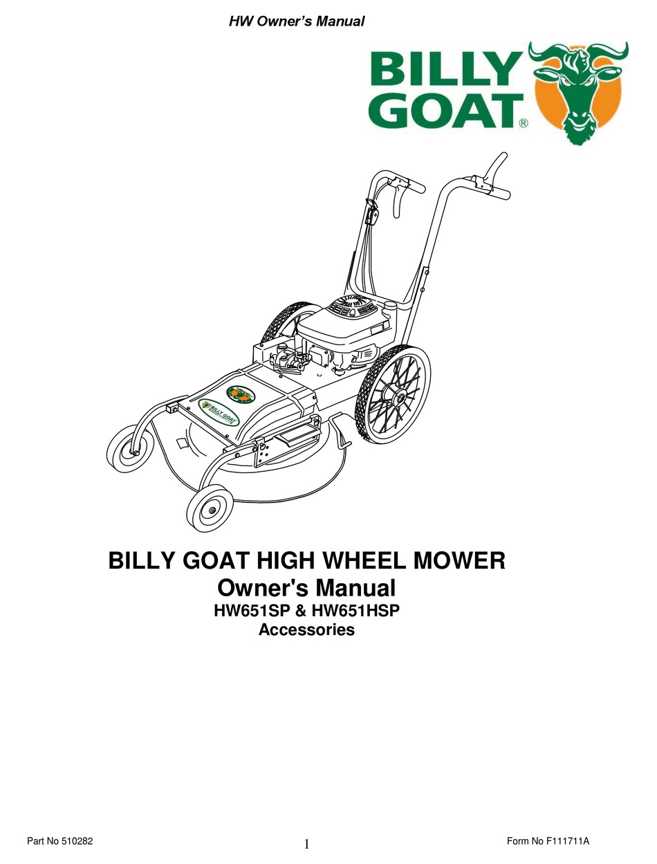 BILLY GOAT HW651SP OWNER'S MANUAL Pdf Download ManualsLib