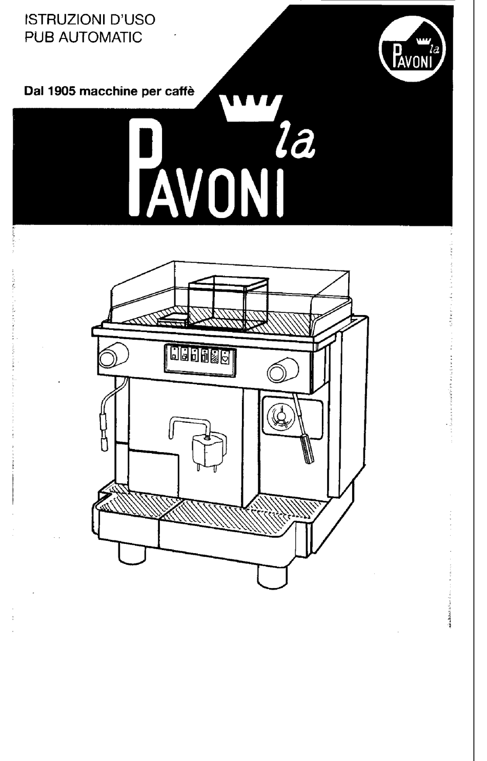 LA PAVONI PUB AUTOMATIC INSTRUCTION MANUAL Pdf Download ManualsLib