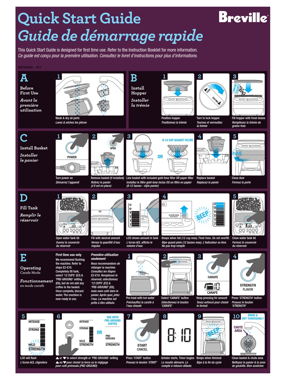 BREVILLE BDC600XL QUICK START MANUAL Pdf Download ManualsLib