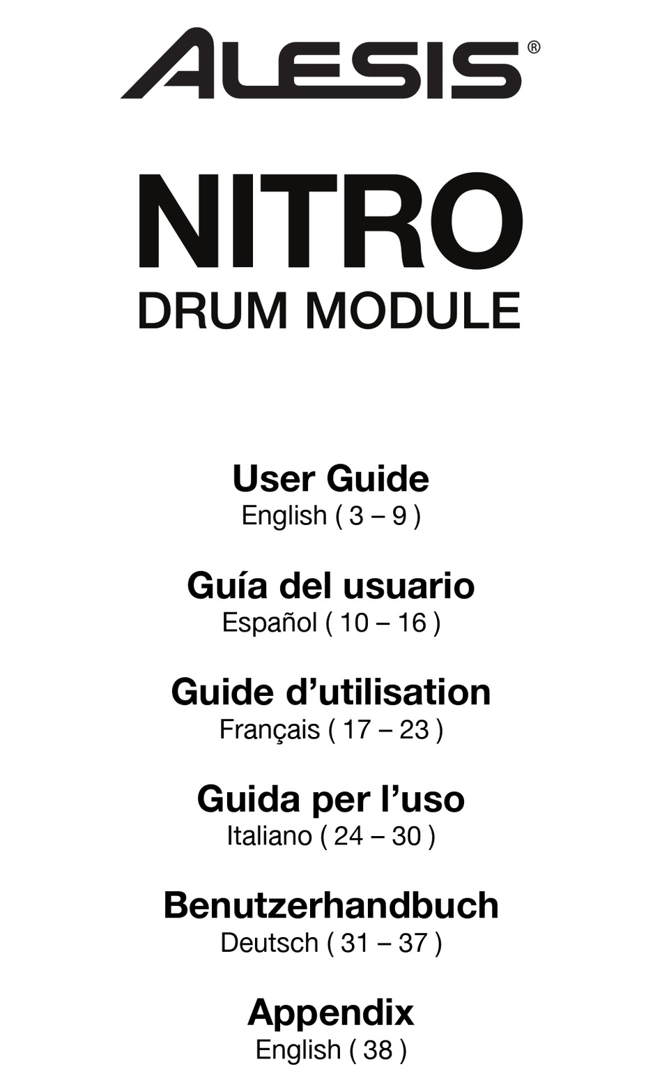 Alesis Nitro Dm7x User Manual