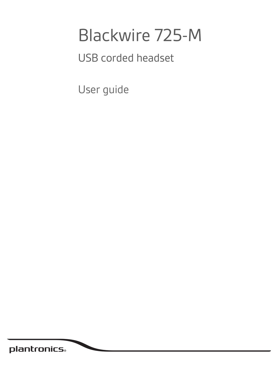 PLANTRONICS BLACKWIRE 725-M USER MANUAL 