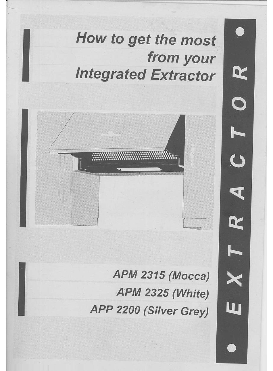 Operating Your Extractor hygena APM 2315 Instruction Manual