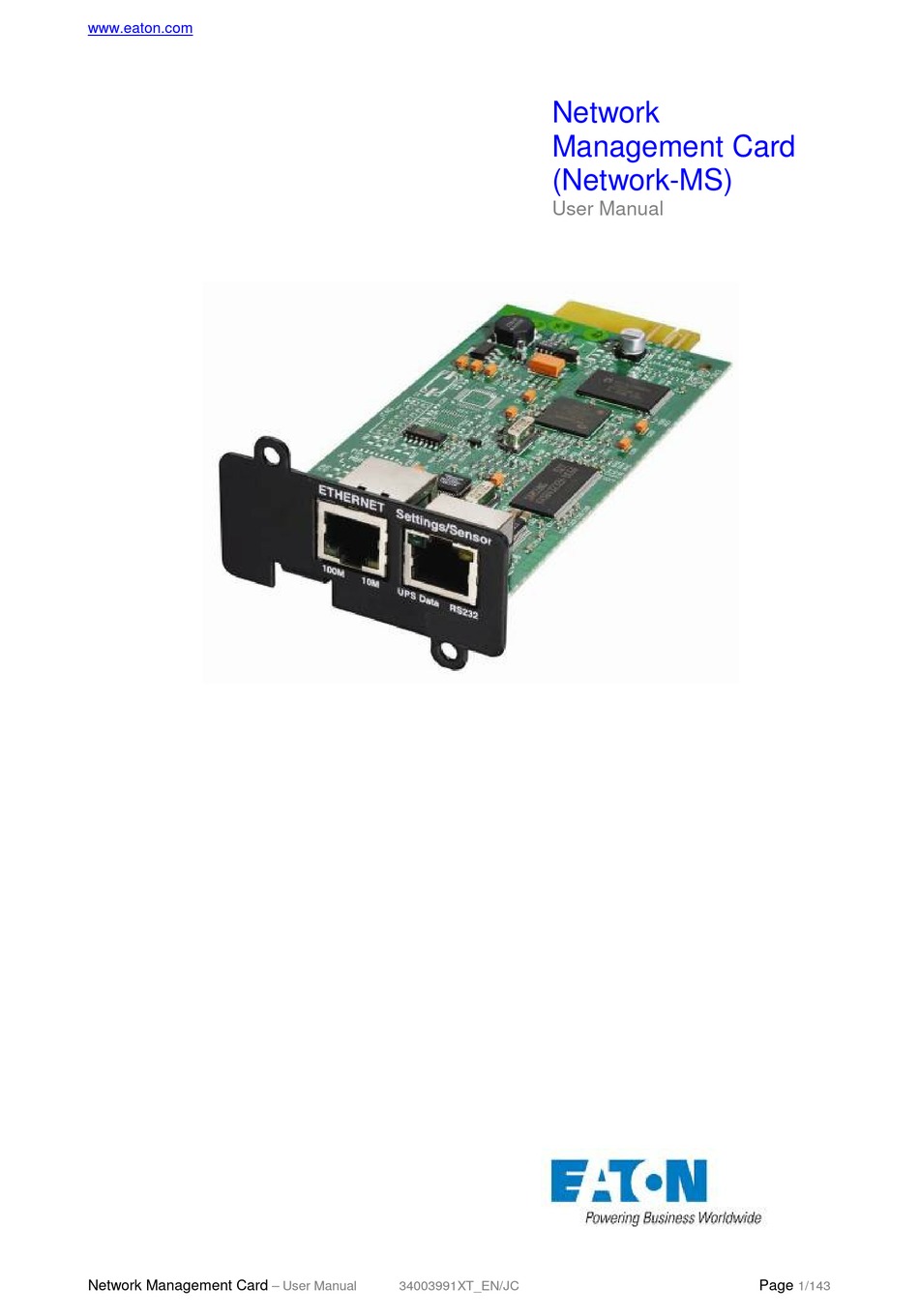 Eaton карта network card ms