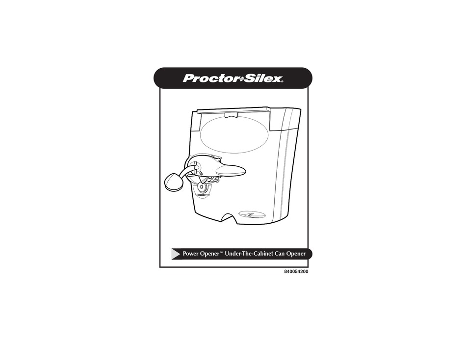 Proctor Silex 75400 PowerOpener Under-The-Cabinet Can Opener, White