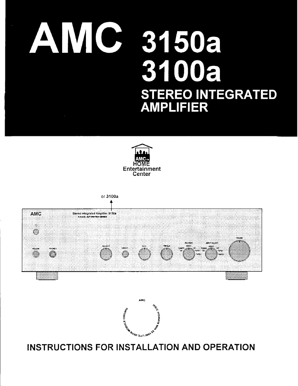 AMC 3100A USER MANUAL Pdf Download ManualsLib