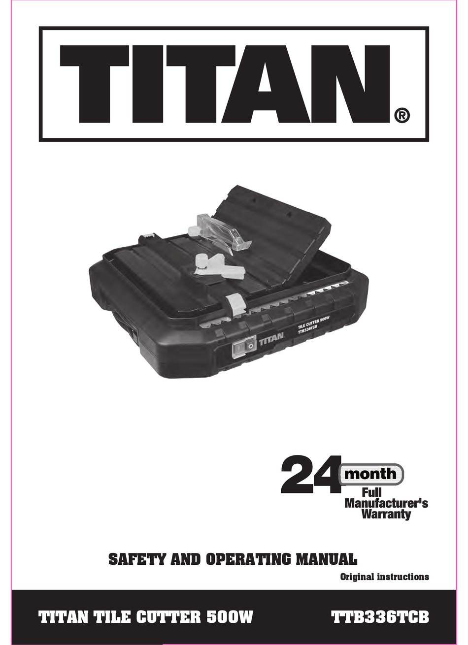 TITAN TTB336TCB SAFETY AND OPERATING MANUAL Pdf Download ManualsLib