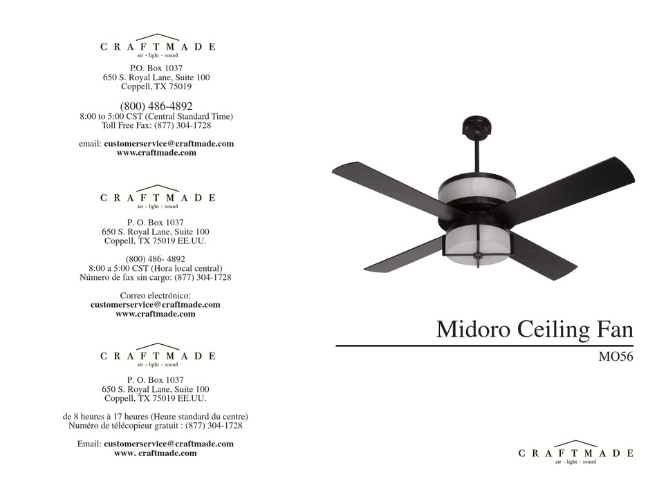 CRAFTMADE MO56 INSTRUCTION MANUAL Pdf Download ManualsLib