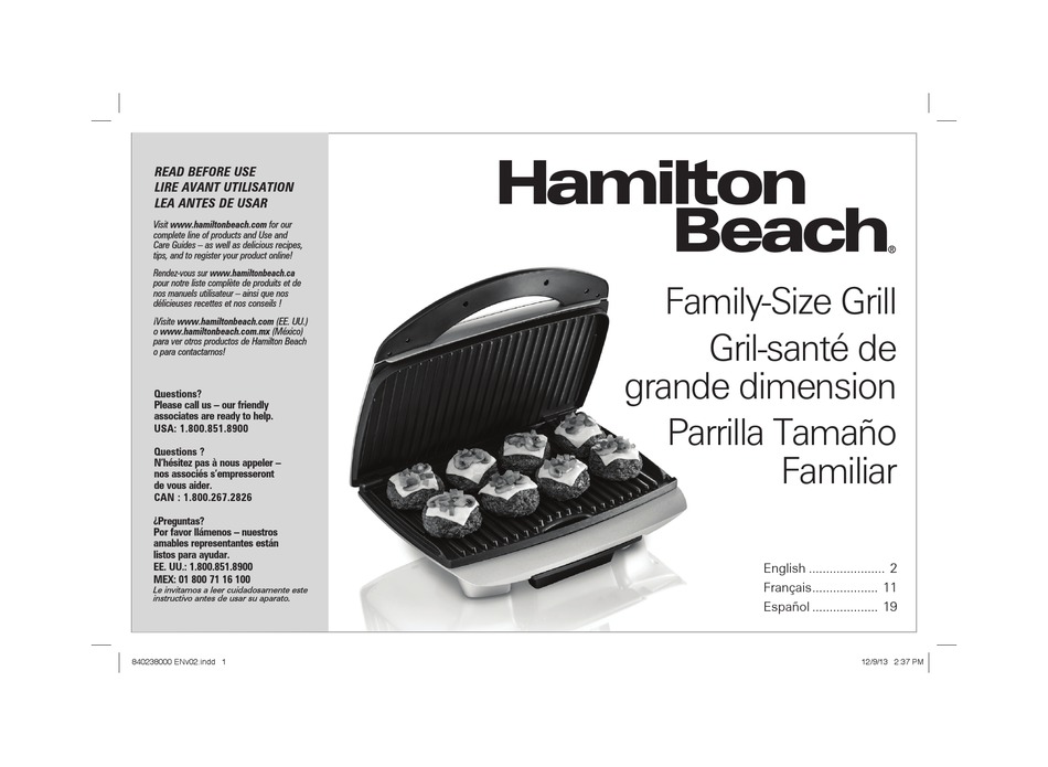 HAMILTON BEACH 25370 USER MANUAL Pdf Download | ManualsLib