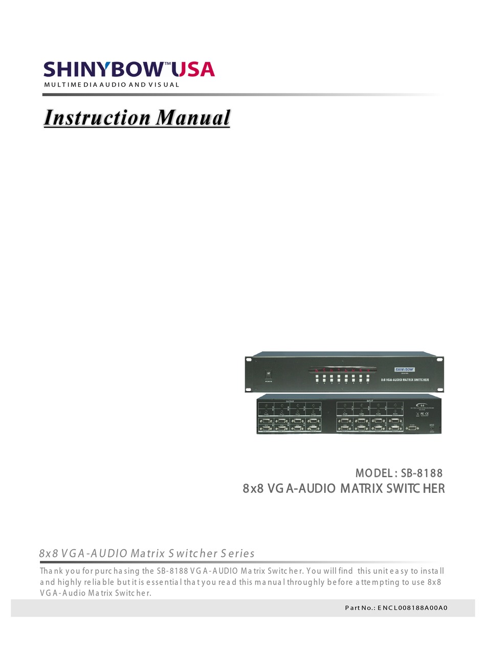 SHINYBOW USA SB-8188 INSTRUCTION MANUAL Pdf Download | ManualsLib