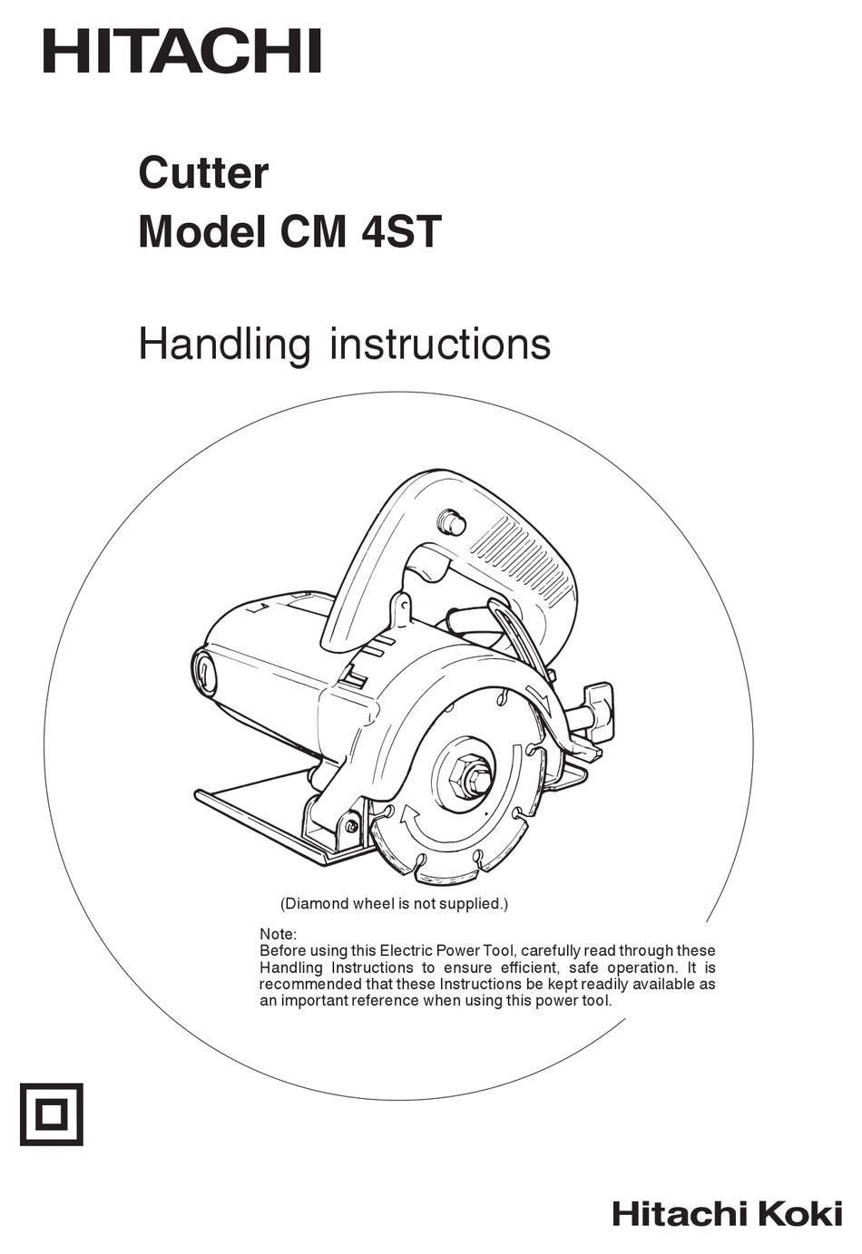 HITACHI KOKI CM 4ST HANDLING INSTRUCTIONS MANUAL Pdf Download ManualsLib