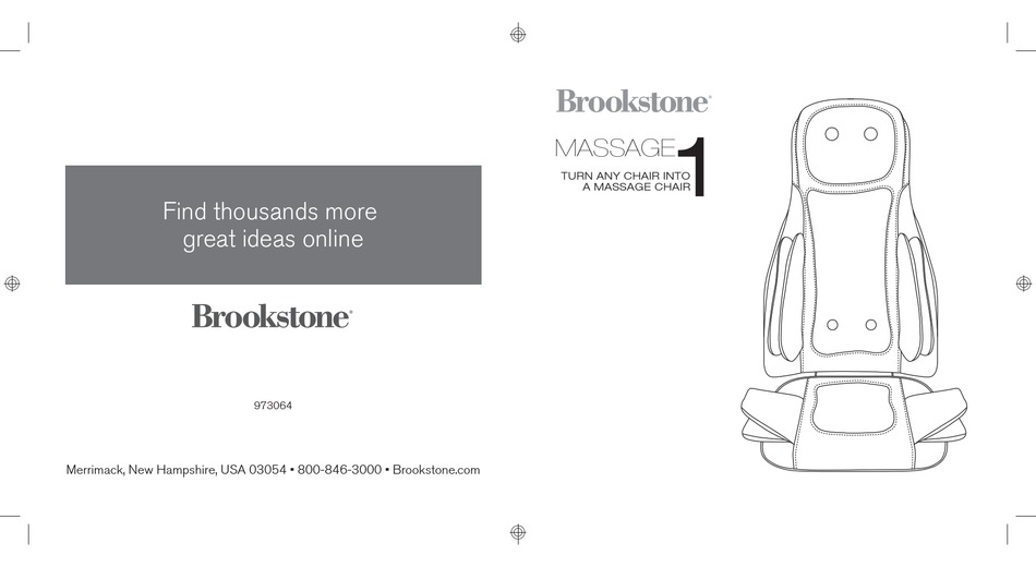 Brookstone Massage1 Manual Pdf Download Manualslib