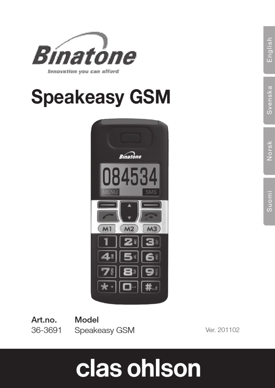 BINATONE SPEAKEASY GSM INSTRUCTION MANUAL Pdf Download ManualsLib