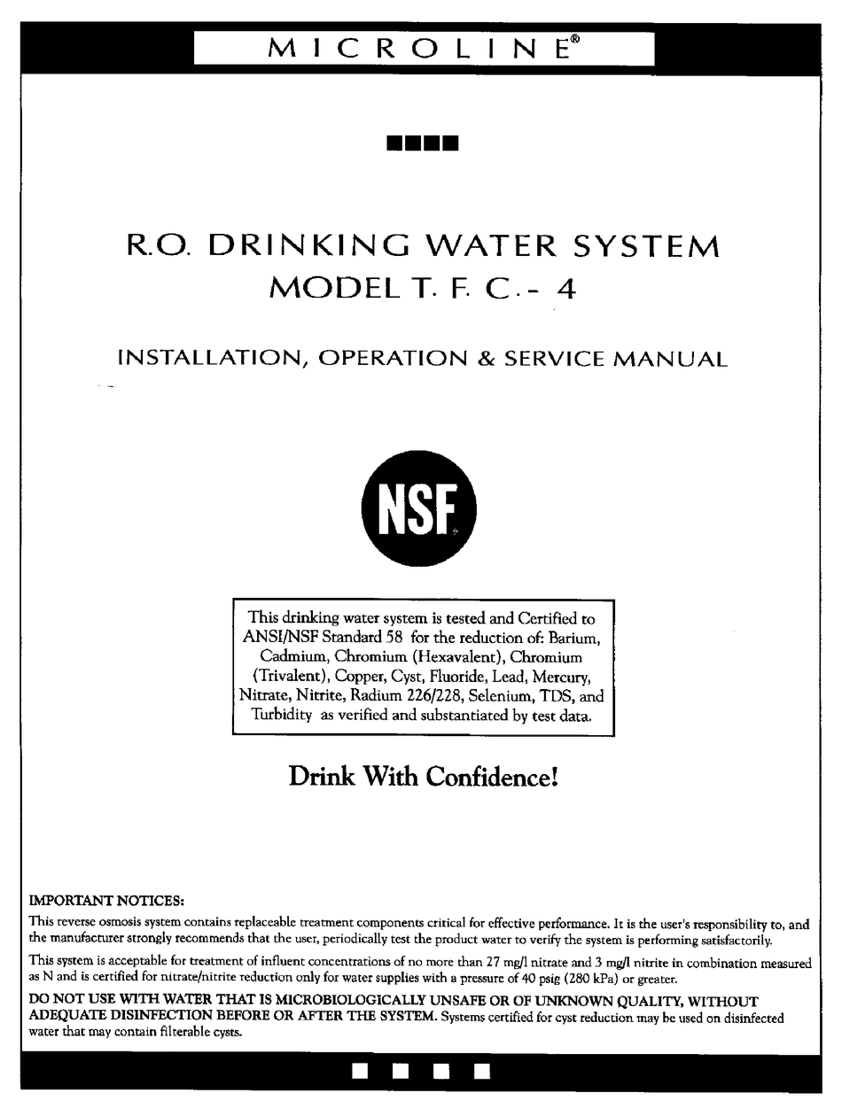 MICROLINE T.F.C.-4 INSTALLATION, OPERATION & SERVICE MANUAL Pdf