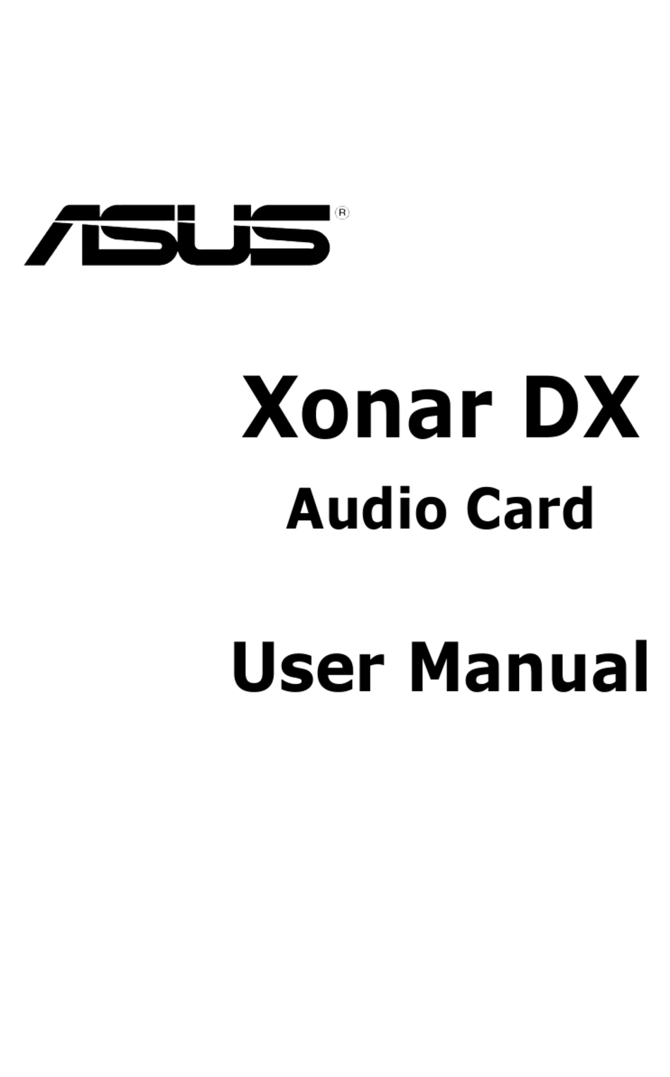 Asus Xonar Dx User Manual Pdf Download Manualslib