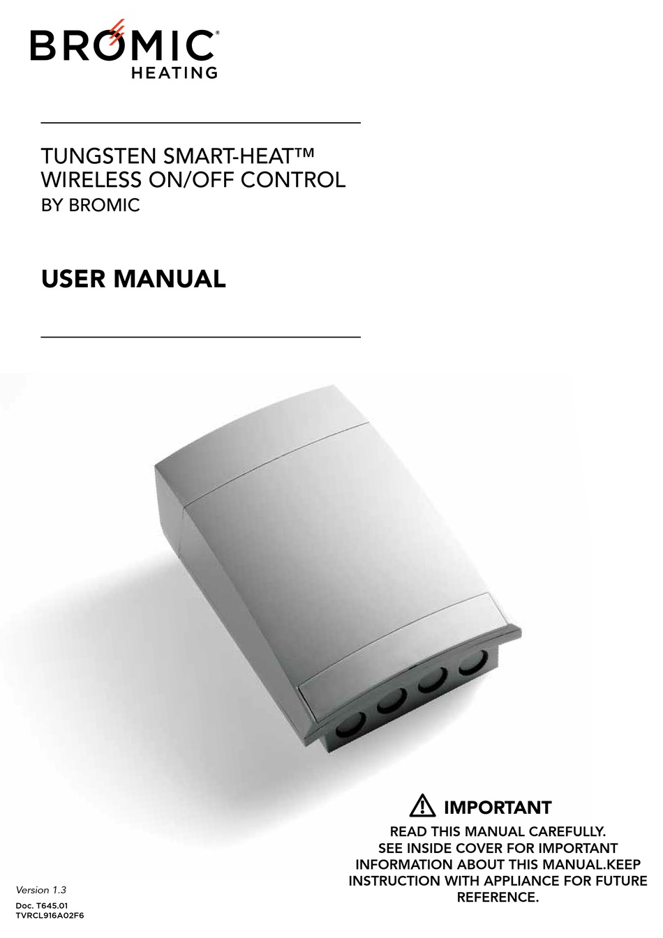 BROMIC HEATING TUNGSTEN SMARTHEAT USER MANUAL Pdf Download ManualsLib
