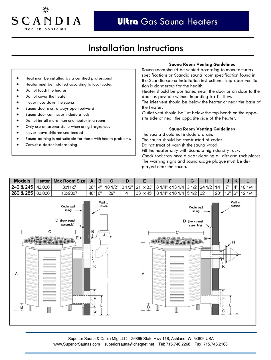 SCANDIA ULTRA INSTALLATION INSTRUCTIONS MANUAL Pdf Download ManualsLib