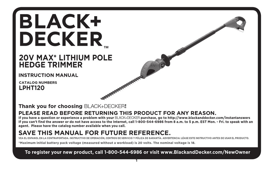 User manual Black & Decker LHT2436 (English - 44 pages)