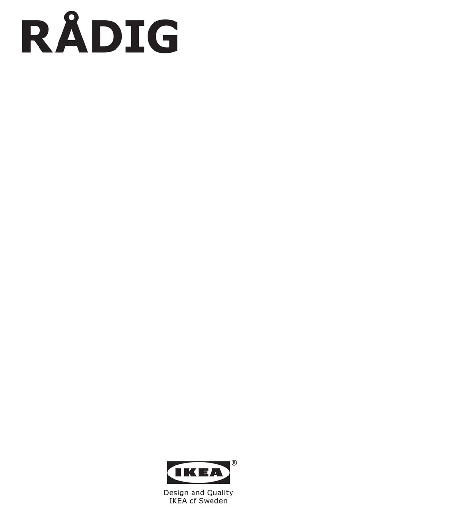 IKEA RADIG INSTRUCTIONS MANUAL Pdf Download | ManualsLib