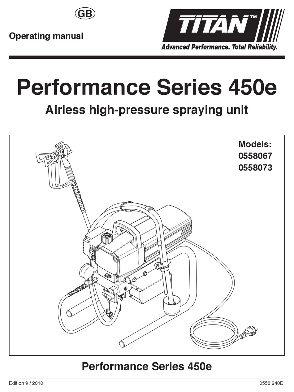 TITAN PERFORMANCE SERIES 450E0558067 OPERATING MANUAL Pdf Download ...