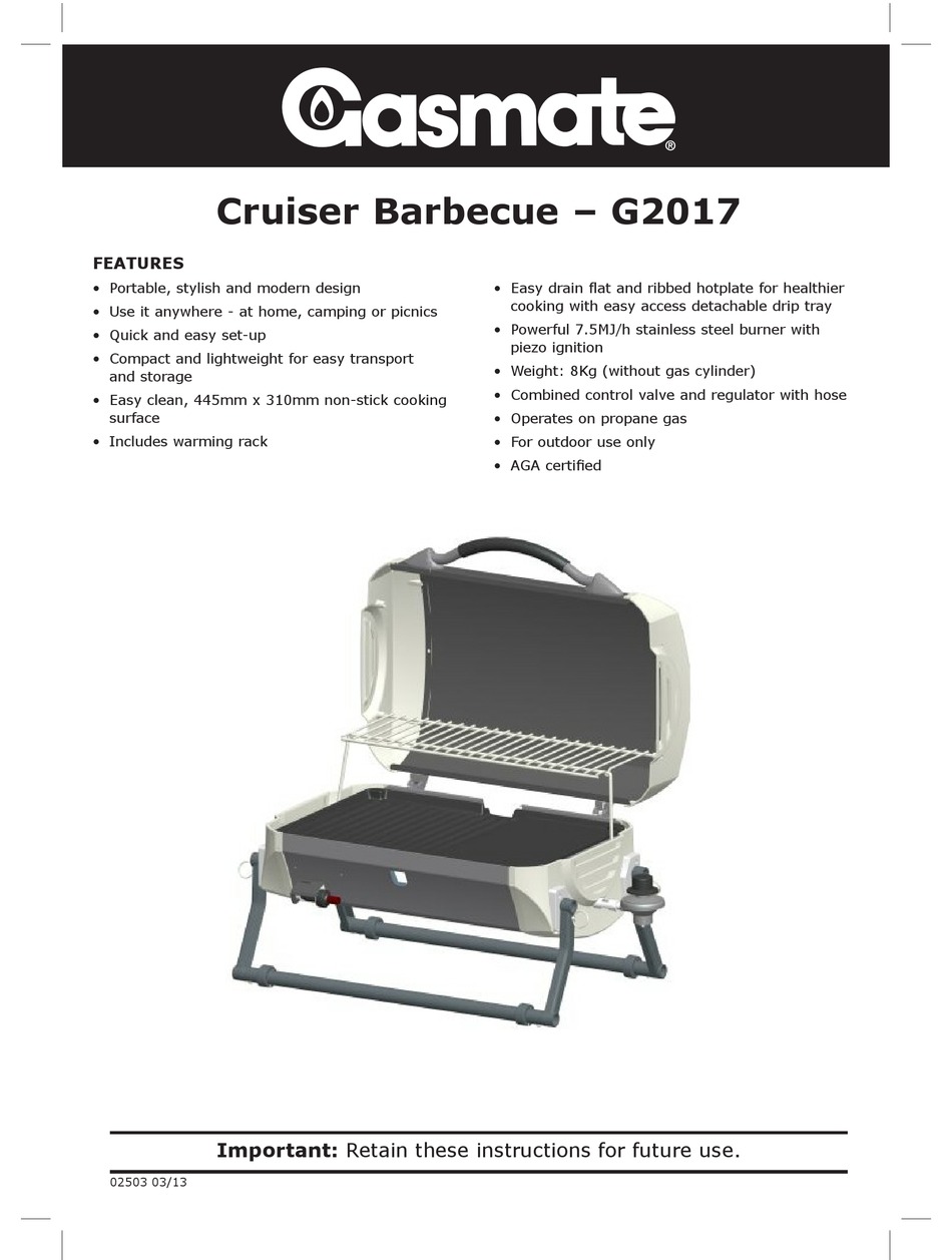 gasmate cruiser portable bbq