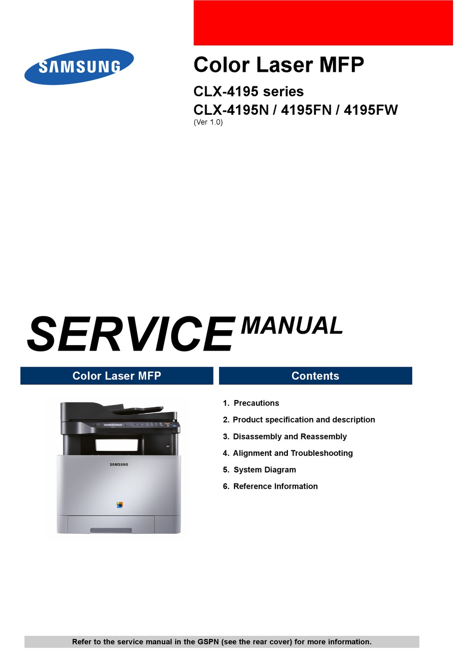 SAMSUNG CLX-4195N SERVICE MANUAL Pdf Download | ManualsLib