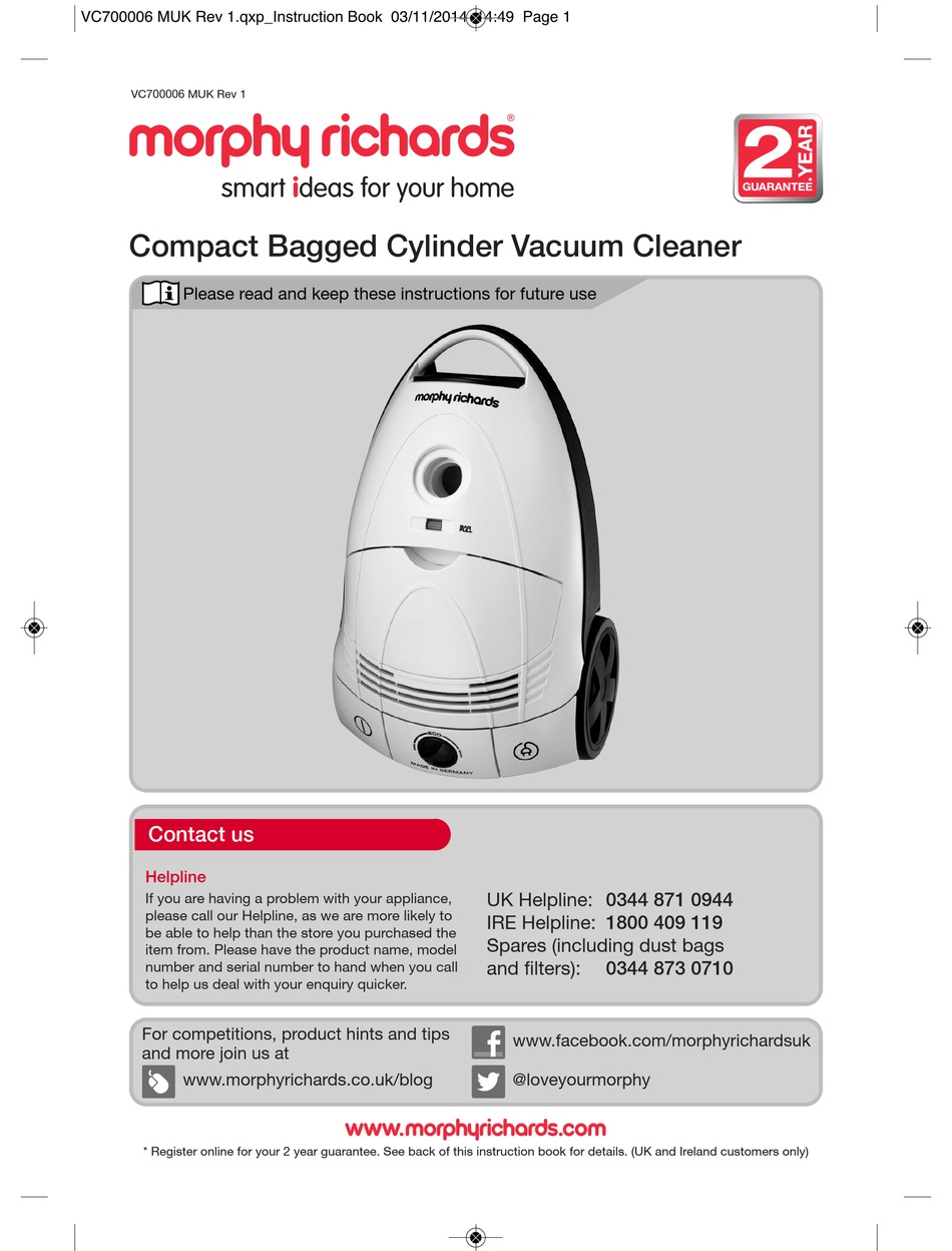 MORPHY RICHARDS 700006 INSTRUCTIONS MANUAL Pdf Download ManualsLib