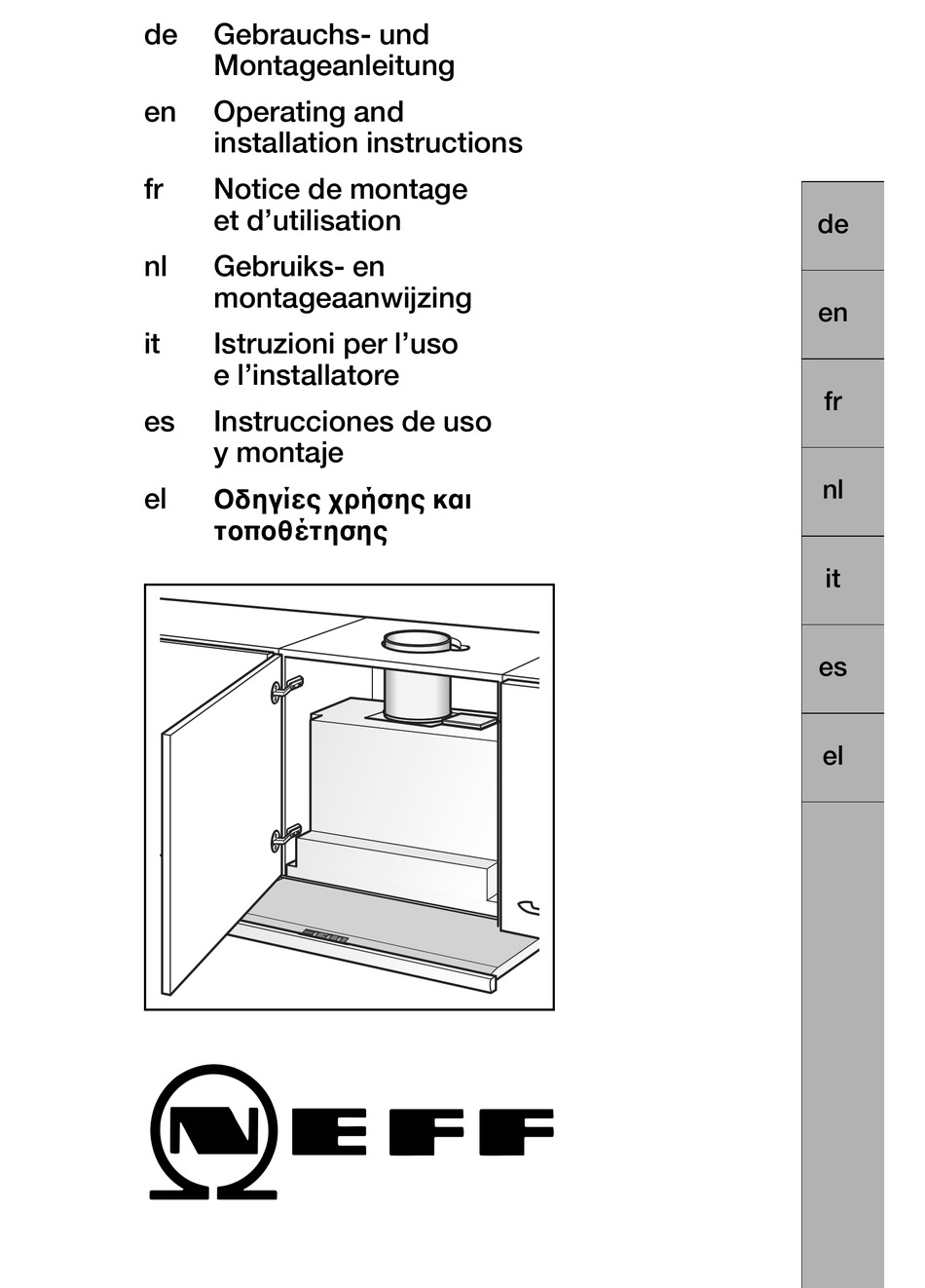 NEFF DA89B OPERATING AND INSTALLATION INSTRUCTIONS Pdf Download