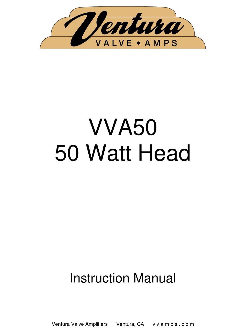 VVA VVA50 INSTRUCTION MANUAL Pdf Download ManualsLib