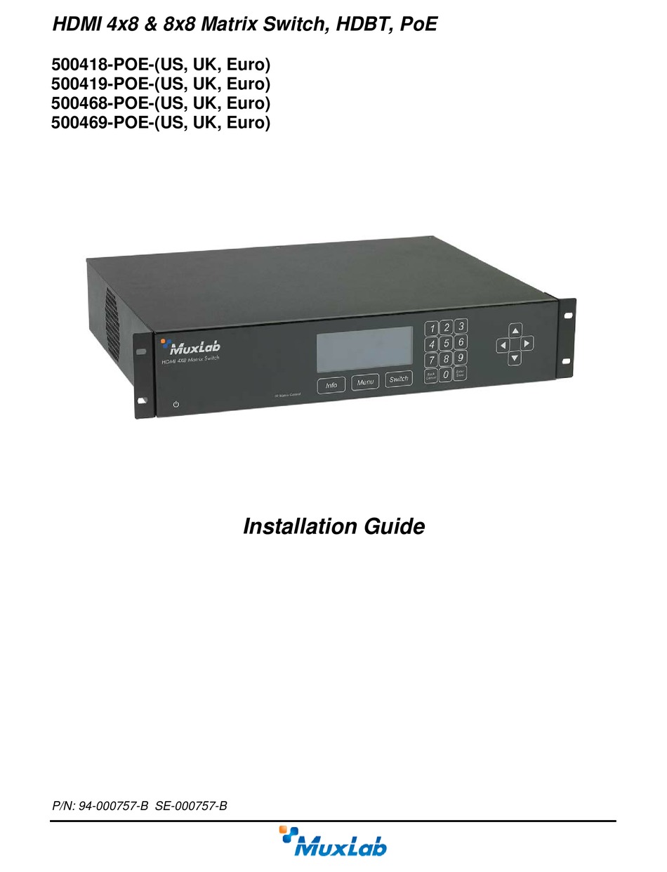 MUXLAB 500418-POE INSTALLATION MANUAL Pdf Download | ManualsLib