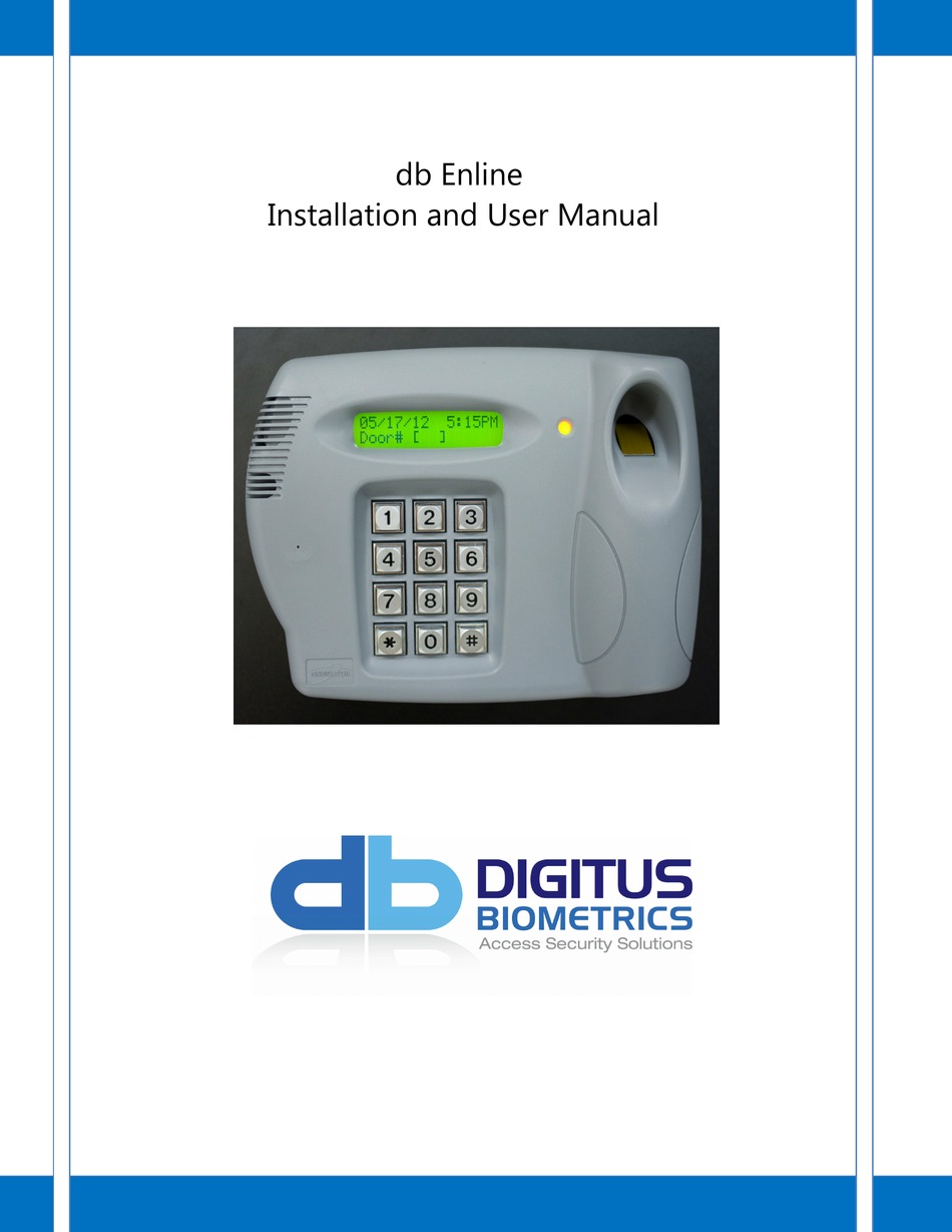 Digitus Biometrics Db Enline Installation And User Manual Pdf Download