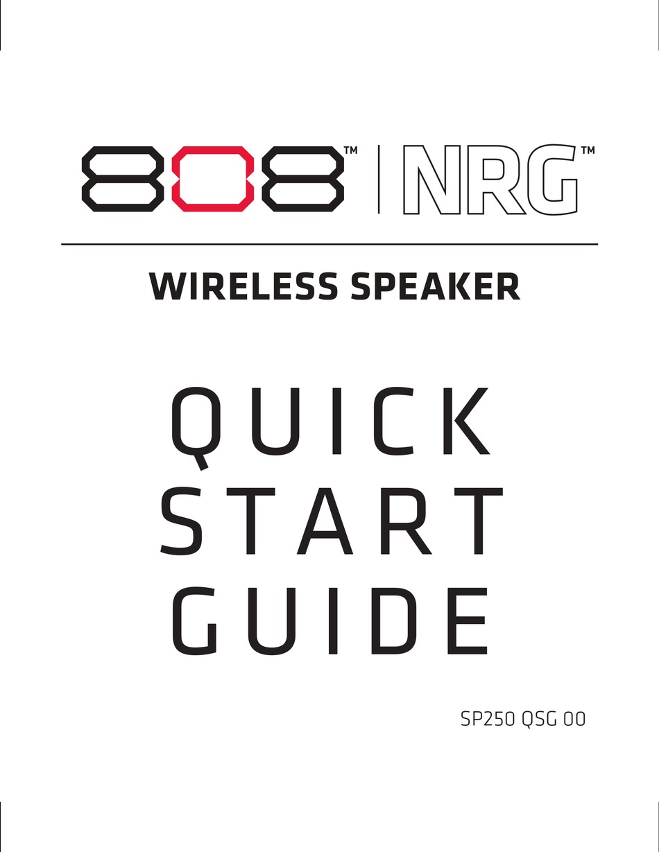 808 NRG SP250 QUICK START MANUAL Pdf Download | ManualsLib