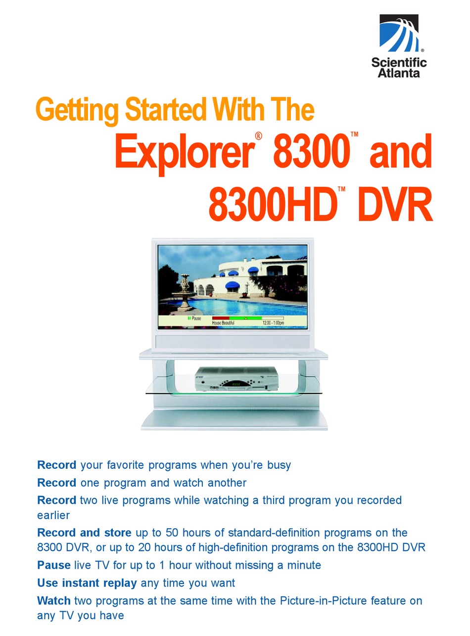 SCIENTIFIC ATLANTA EXPLORER 8300 GETTING STARTED Pdf Download ManualsLib