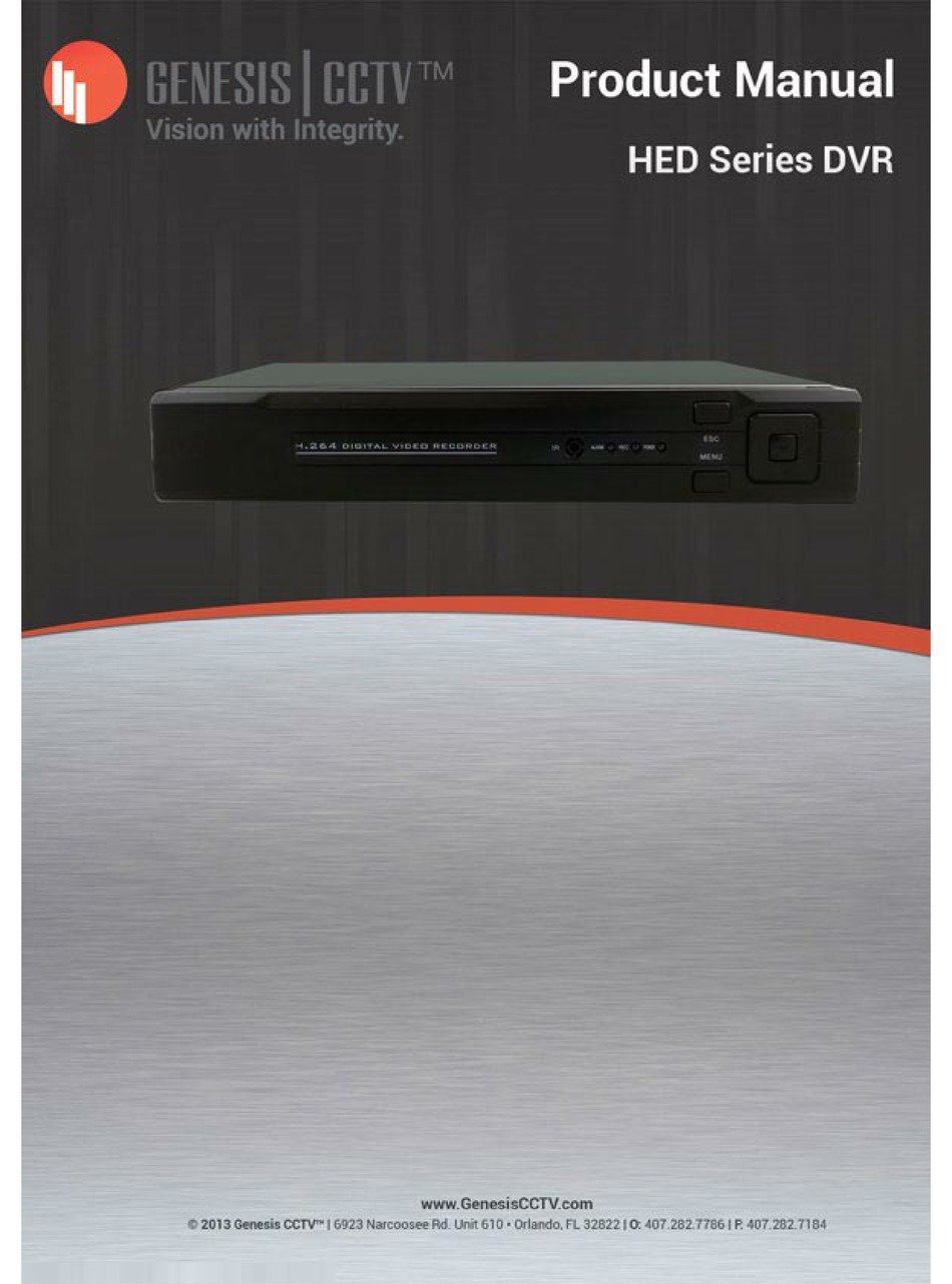 GENESIS CCTV HED SERIES PRODUCT MANUAL Pdf Download ManualsLib