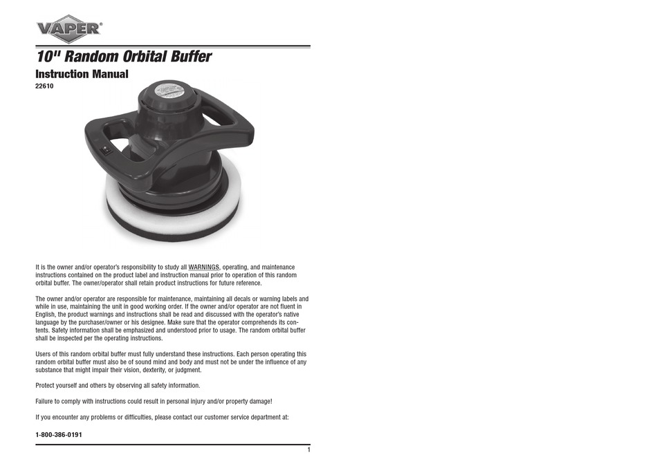 Titan 10 in. Random Orbital Buffer-polisher