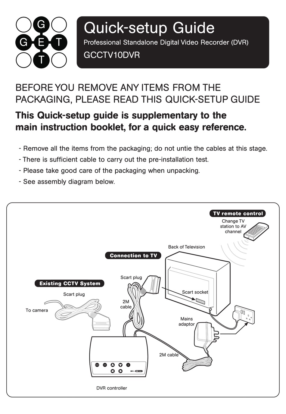 GET GCCTV10DVR QUICK SETUP MANUAL Pdf Download ManualsLib