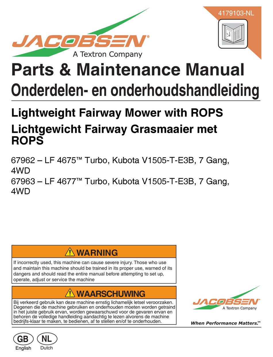 Jacobsen Gang Mower Manual