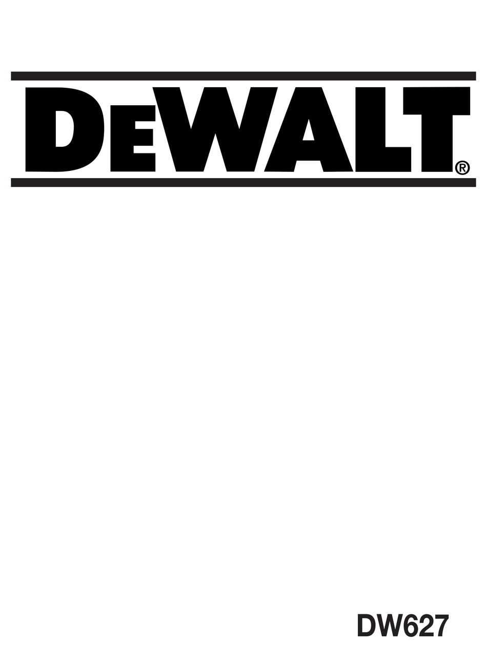 DEWALT DW627 INSTRUCTION MANUAL Pdf Download | ManualsLib