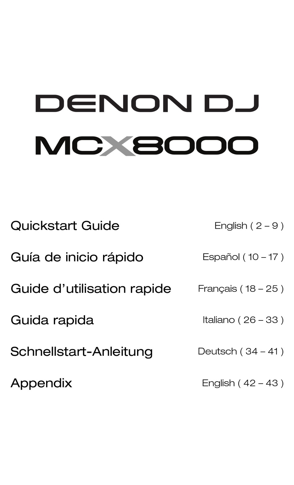 DENON MCX8000 QUICK START MANUAL Pdf Download ManualsLib