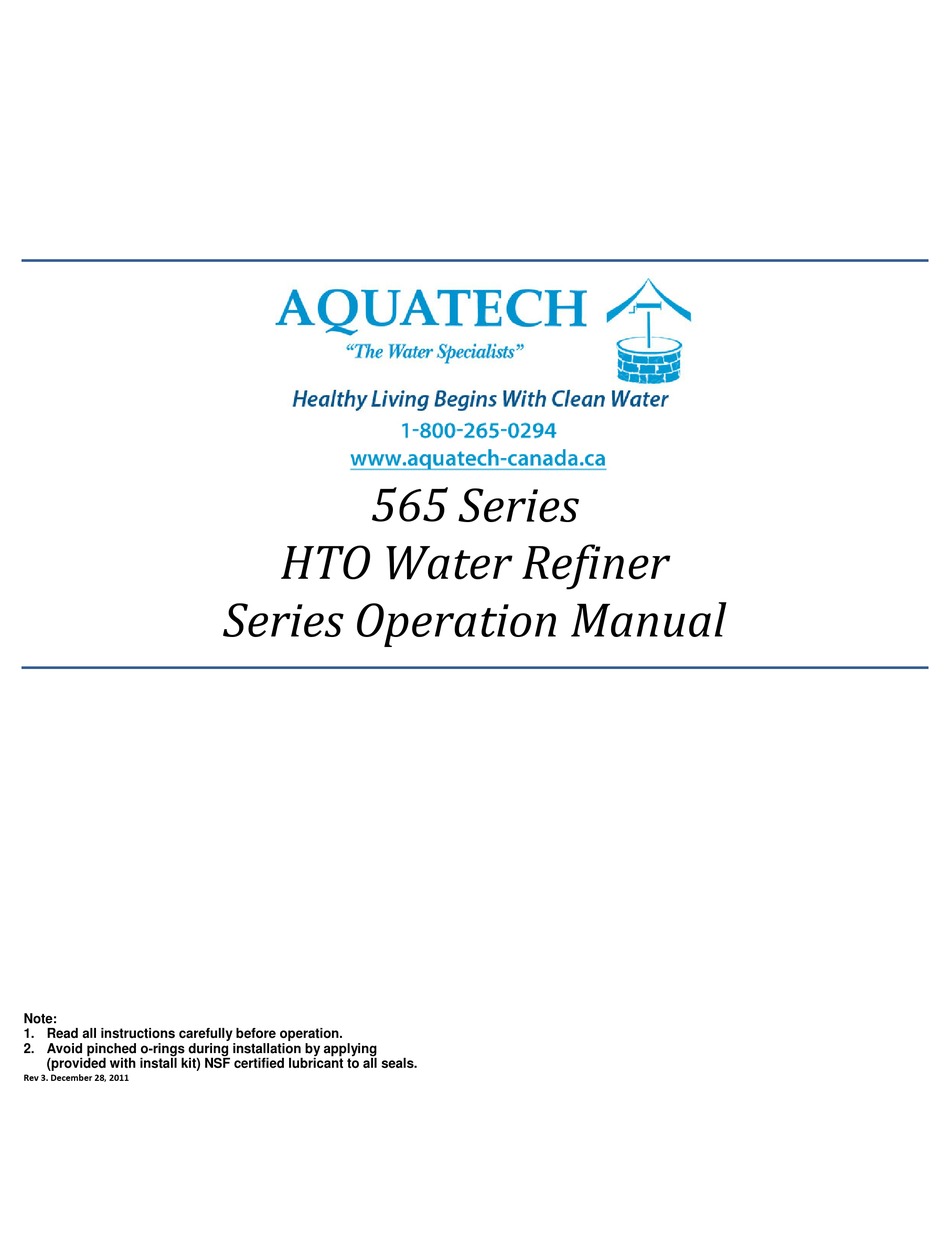 AQUATECH 565 SERIES OPERATION MANUAL Pdf Download ManualsLib