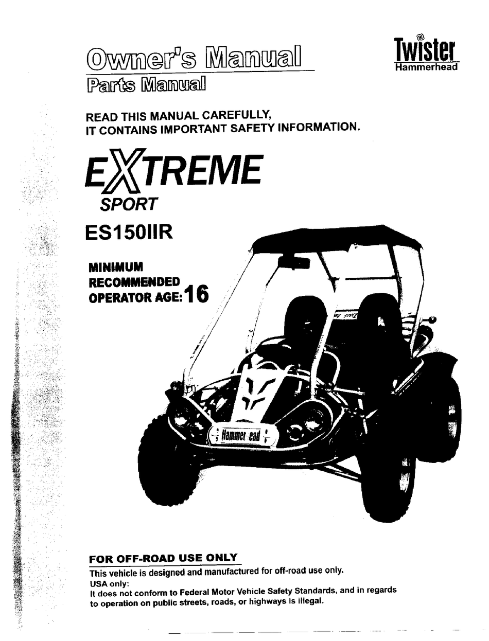 HAMMERHEAD EXTREME SPORT ES150IIR OWNER'S MANUAL Pdf Download ManualsLib
