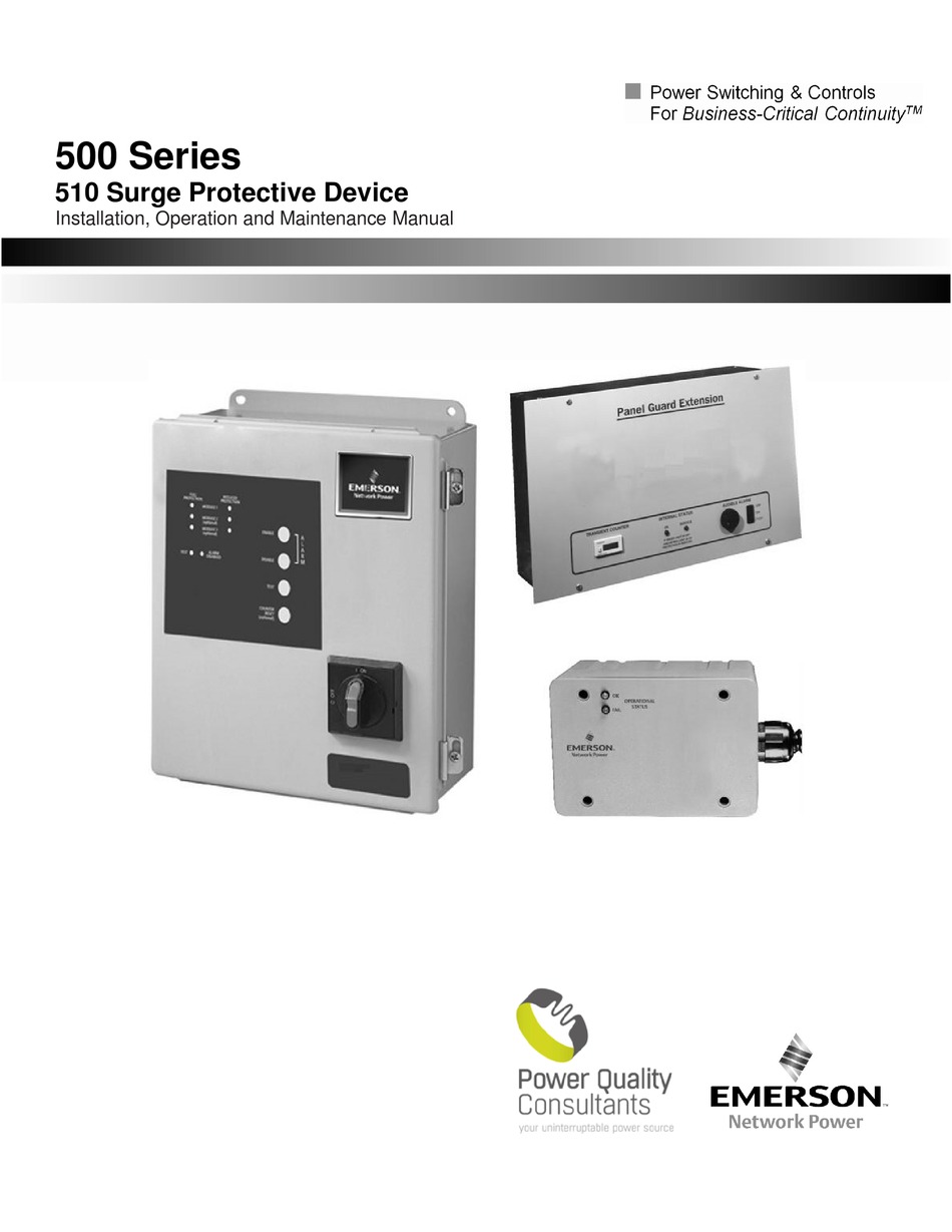 Installation operation manual. Surge Protective device схема подключения. Emerson 500 pdf. Emerson 500 PGC. Аси Emerson интерфейсы.