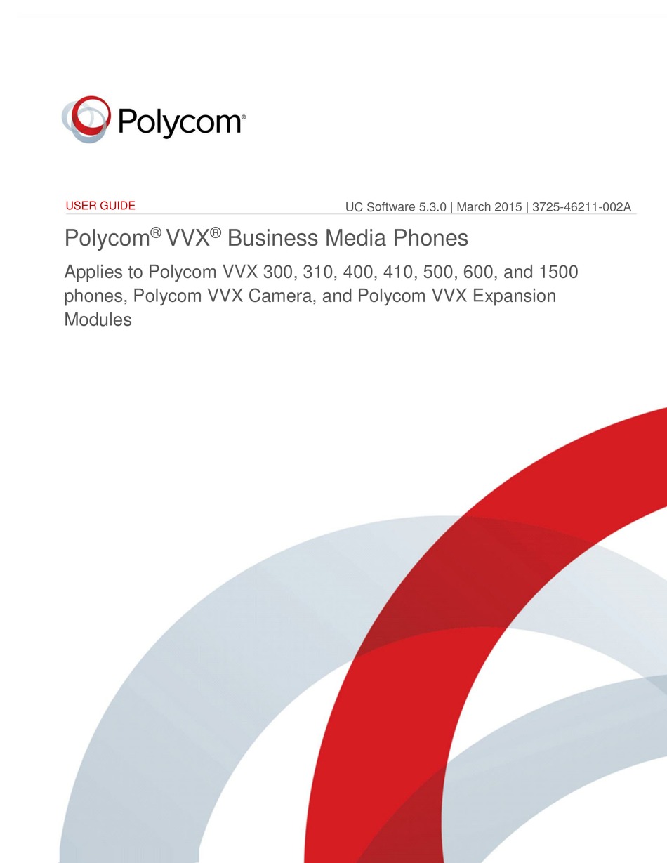 POLYCOM VVX 300 USER MANUAL Pdf Download | ManualsLib