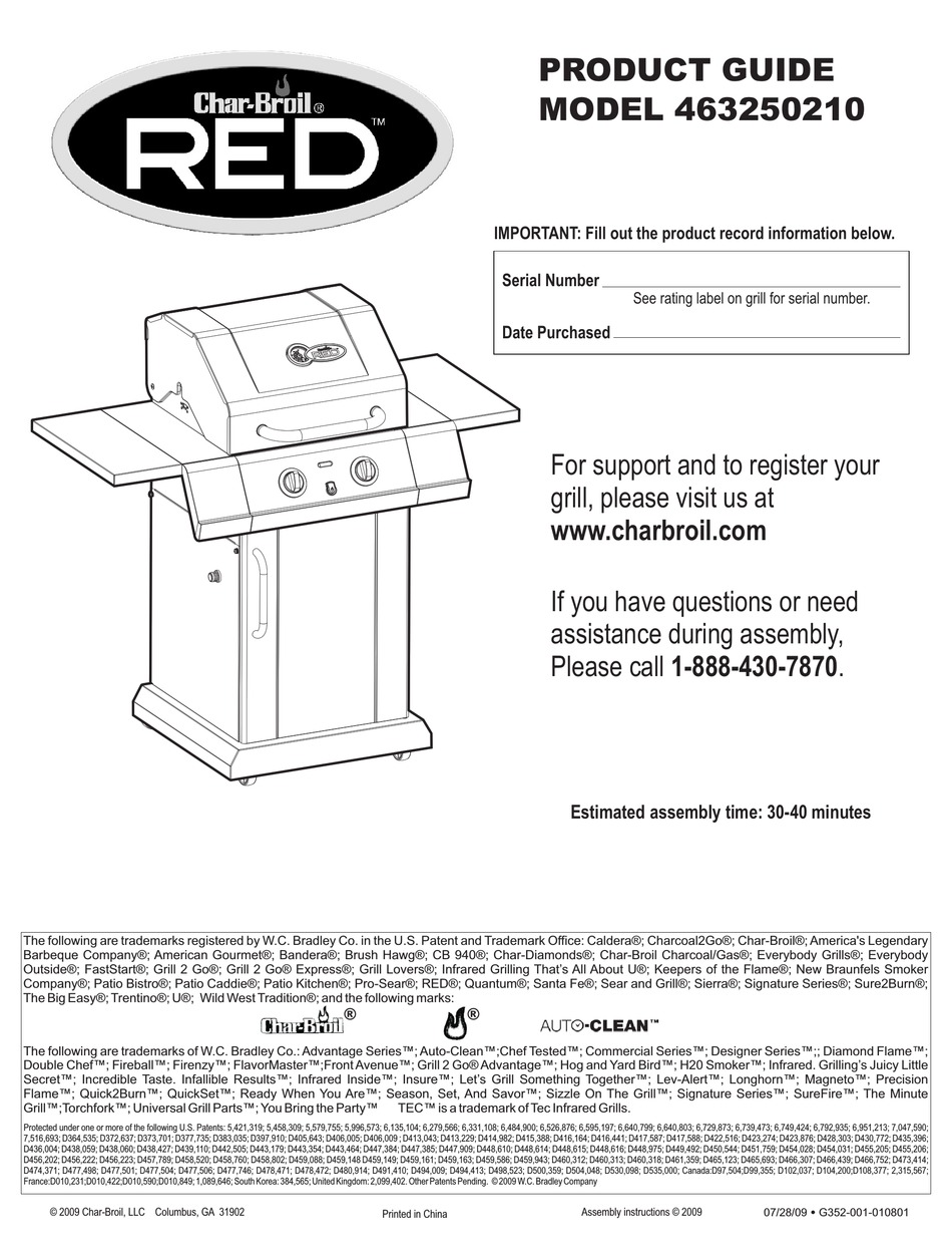 CHAR BROIL RED 463250210 PRODUCT MANUAL Pdf Download ManualsLib