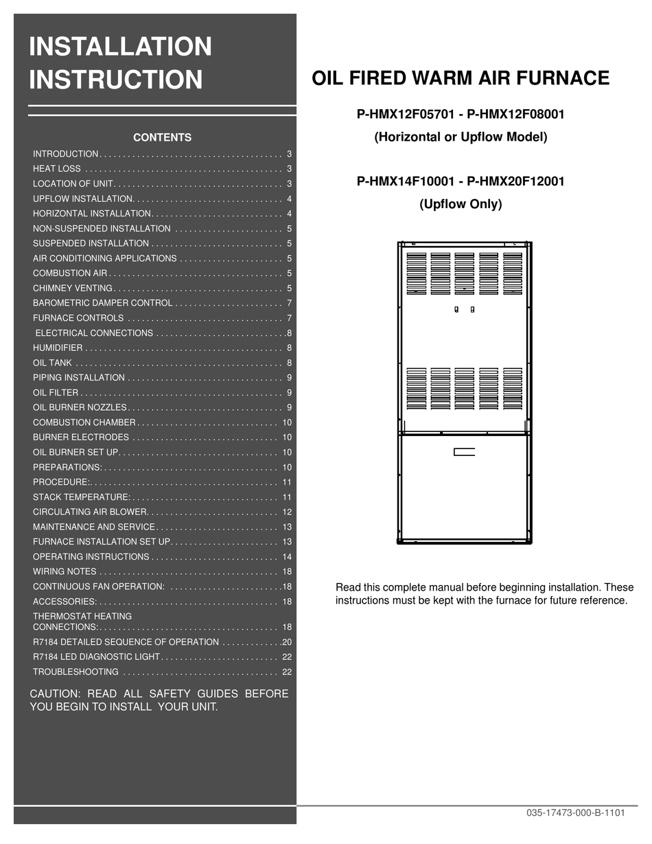 UNITARY PRODUCTS GROUP PHMX12F05701 INSTALLATION INSTRUCTION Pdf